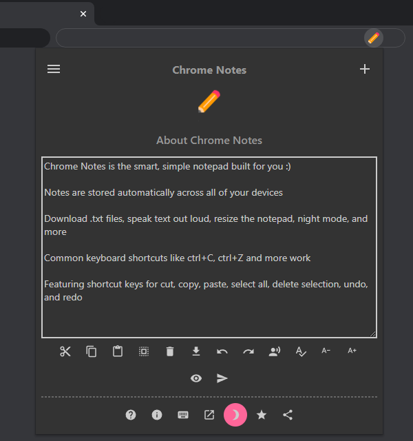 chrome notes screenshot